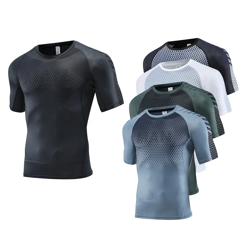 T Shirt Tight Fit - Top sportivo da uomo per maglietta