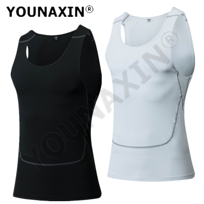 T Shirt Tight Fit - Uomo nero Sport Skinny Vest stretto