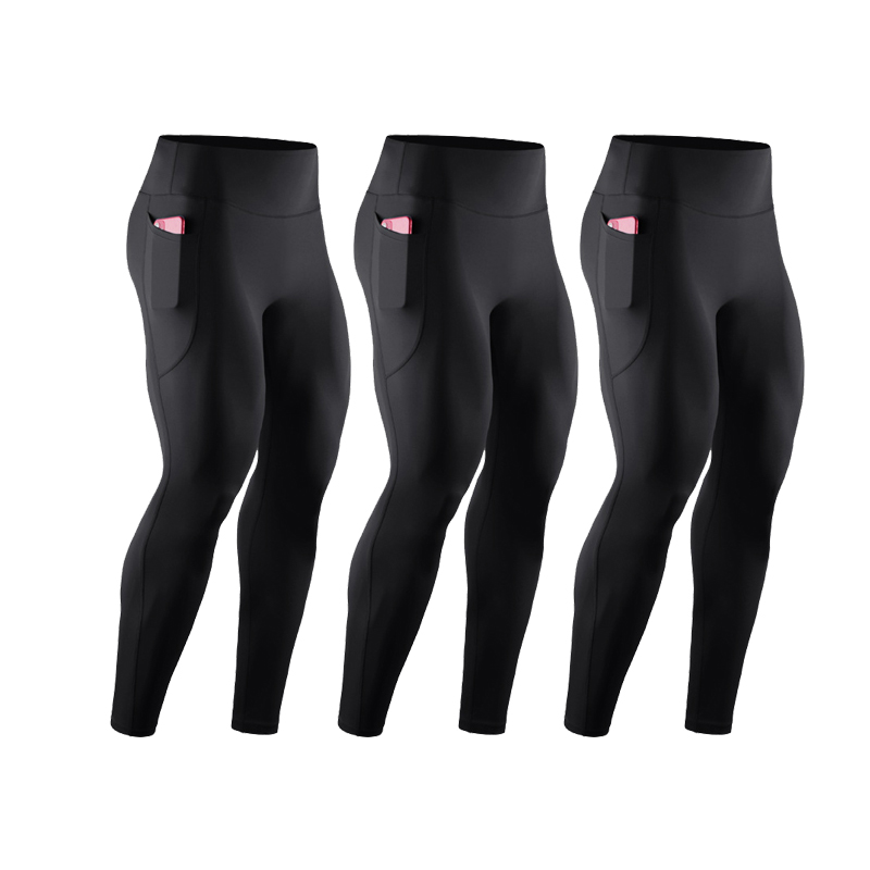 Compression Long Pant - Set di 3 Pantaloni da Corsa