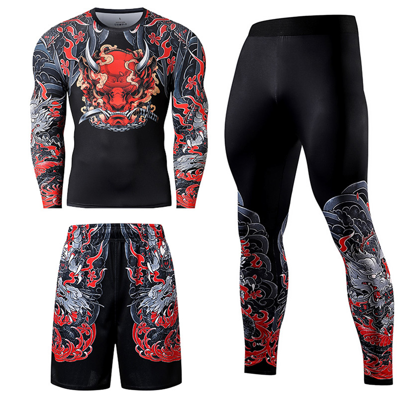 2/3PCS Uomini Jiu jitsu Tuta C - Compression Long Pant recensione e prezzo